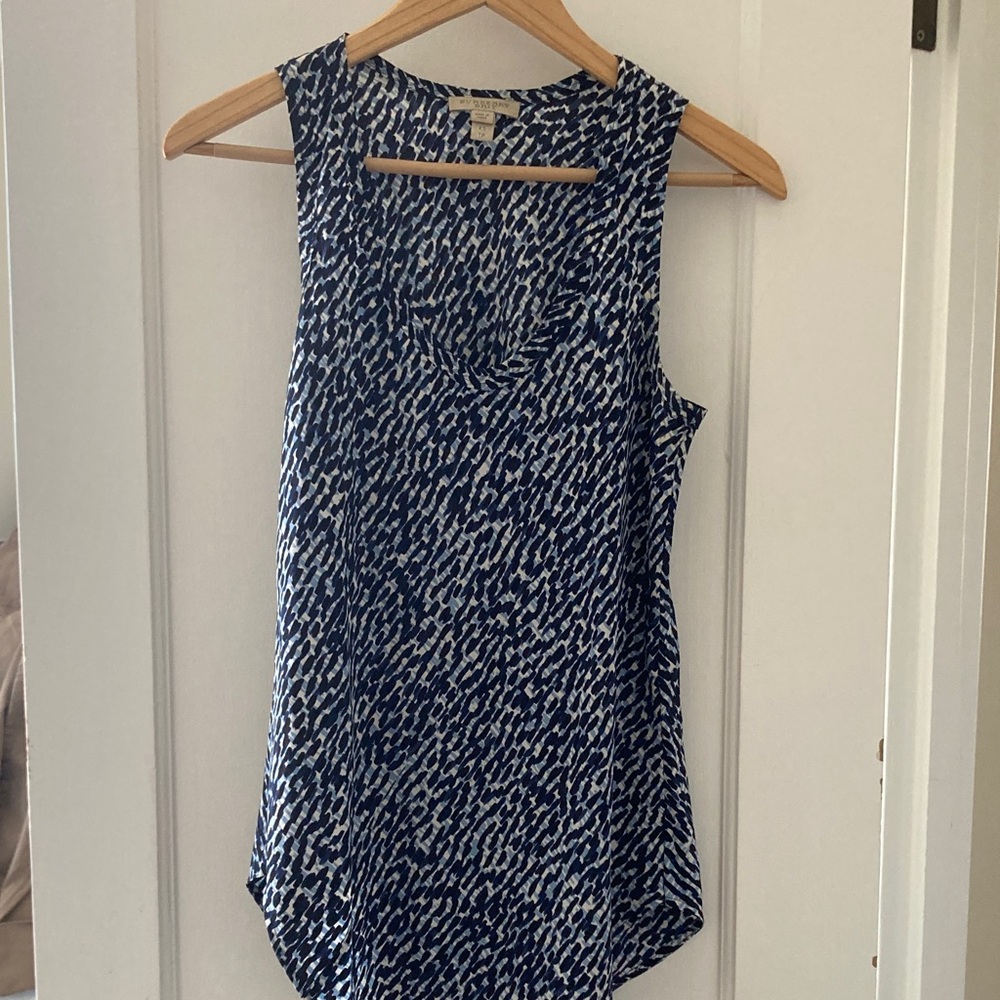 BURBERRY SILK Blue and White Printed blouse